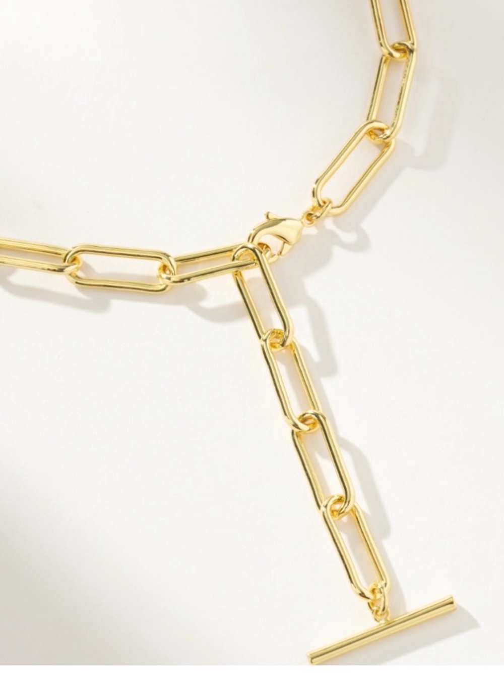 Uncommon James Gold Paperclip Y-Lariat Necklace